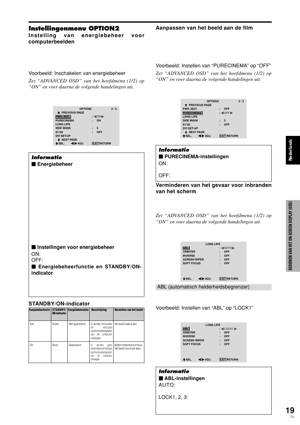 Instellingenmenu option2 | Pioneer PLASMA DISPLAY User Manual | Page 250 / 266