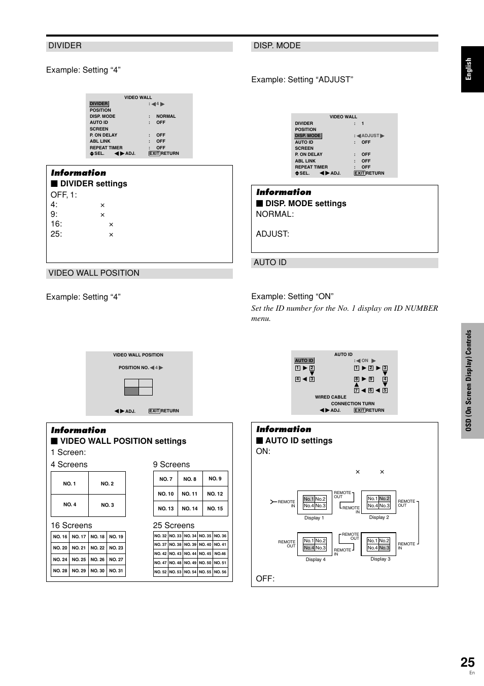 English osd (on screen display) controls | Pioneer PLASMA DISPLAY User Manual | Page 30 / 266