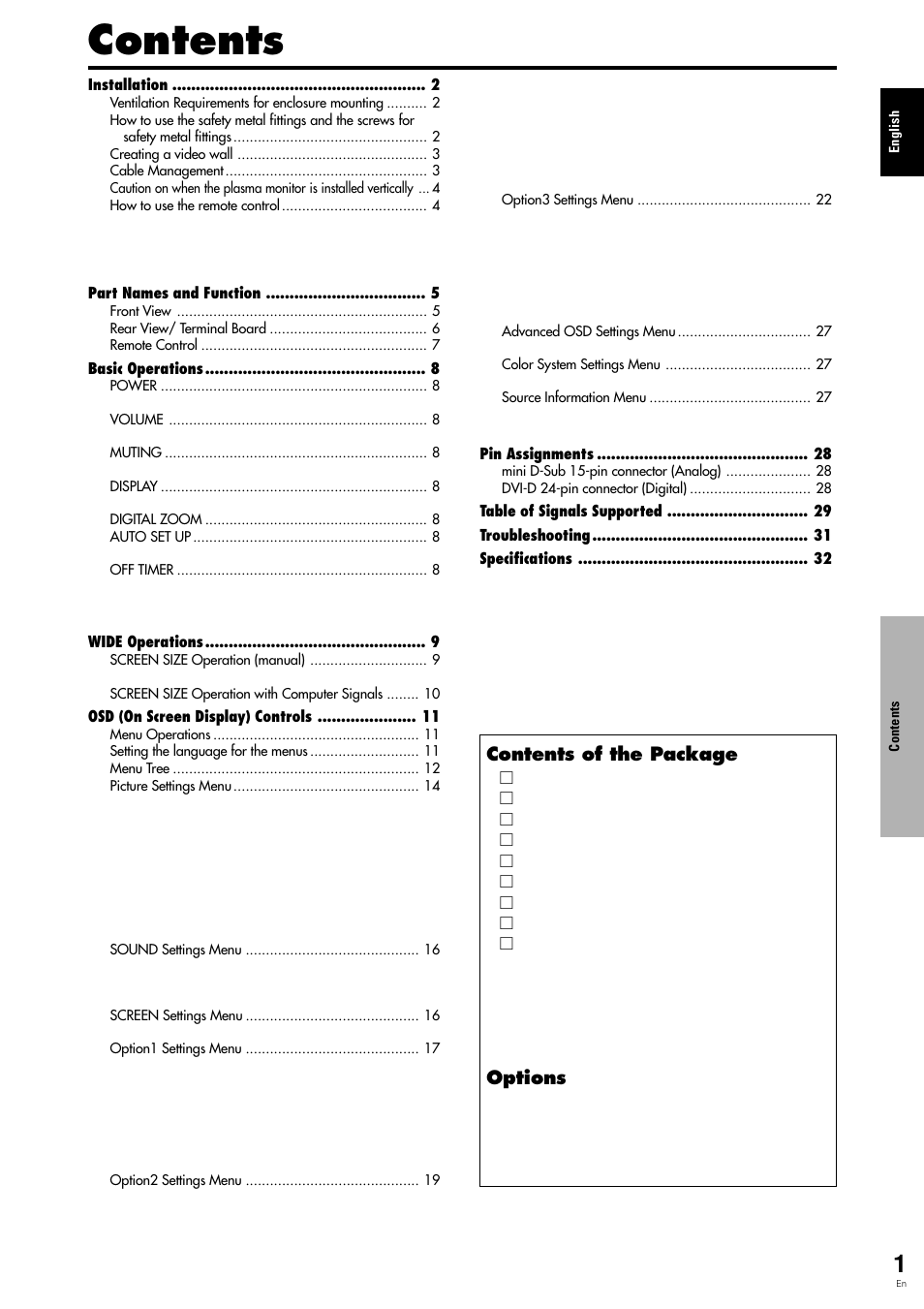 Pioneer PLASMA DISPLAY User Manual | Page 6 / 266