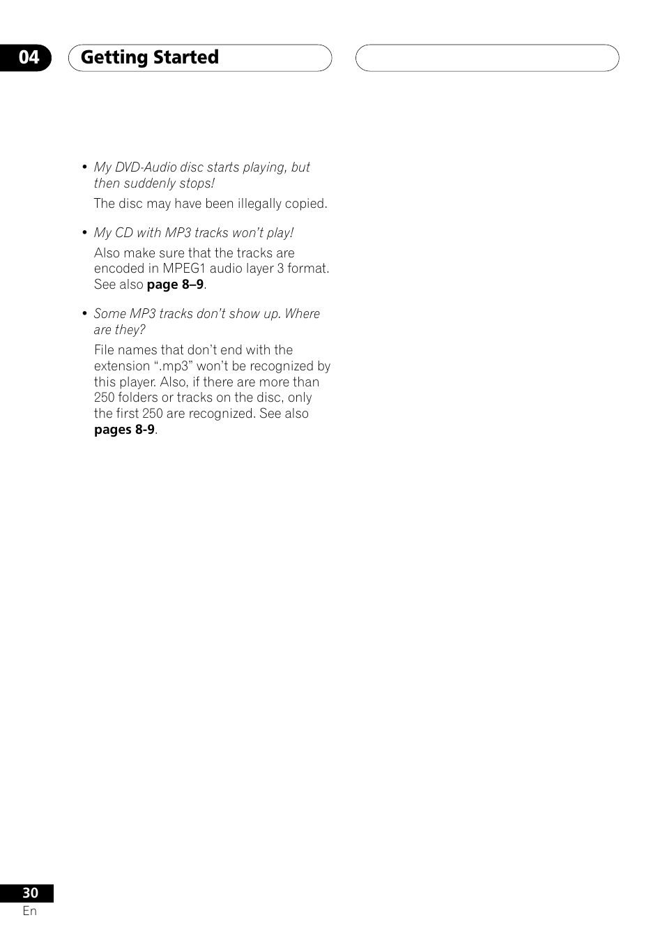 Getting started 04 | Pioneer VRD1160-A User Manual | Page 30 / 148