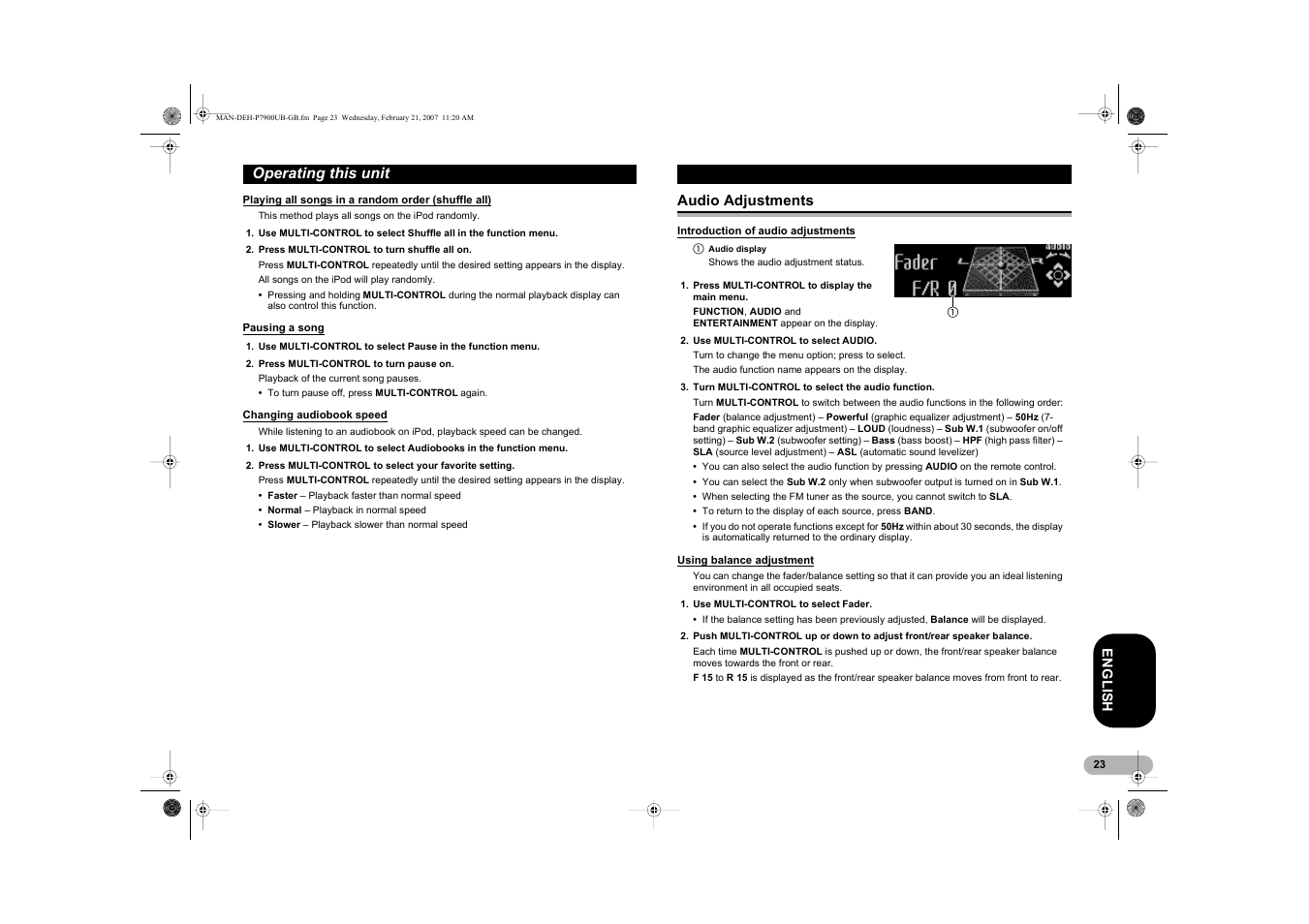 Pioneer DEH-P7900UB User Manual | Page 23 / 52