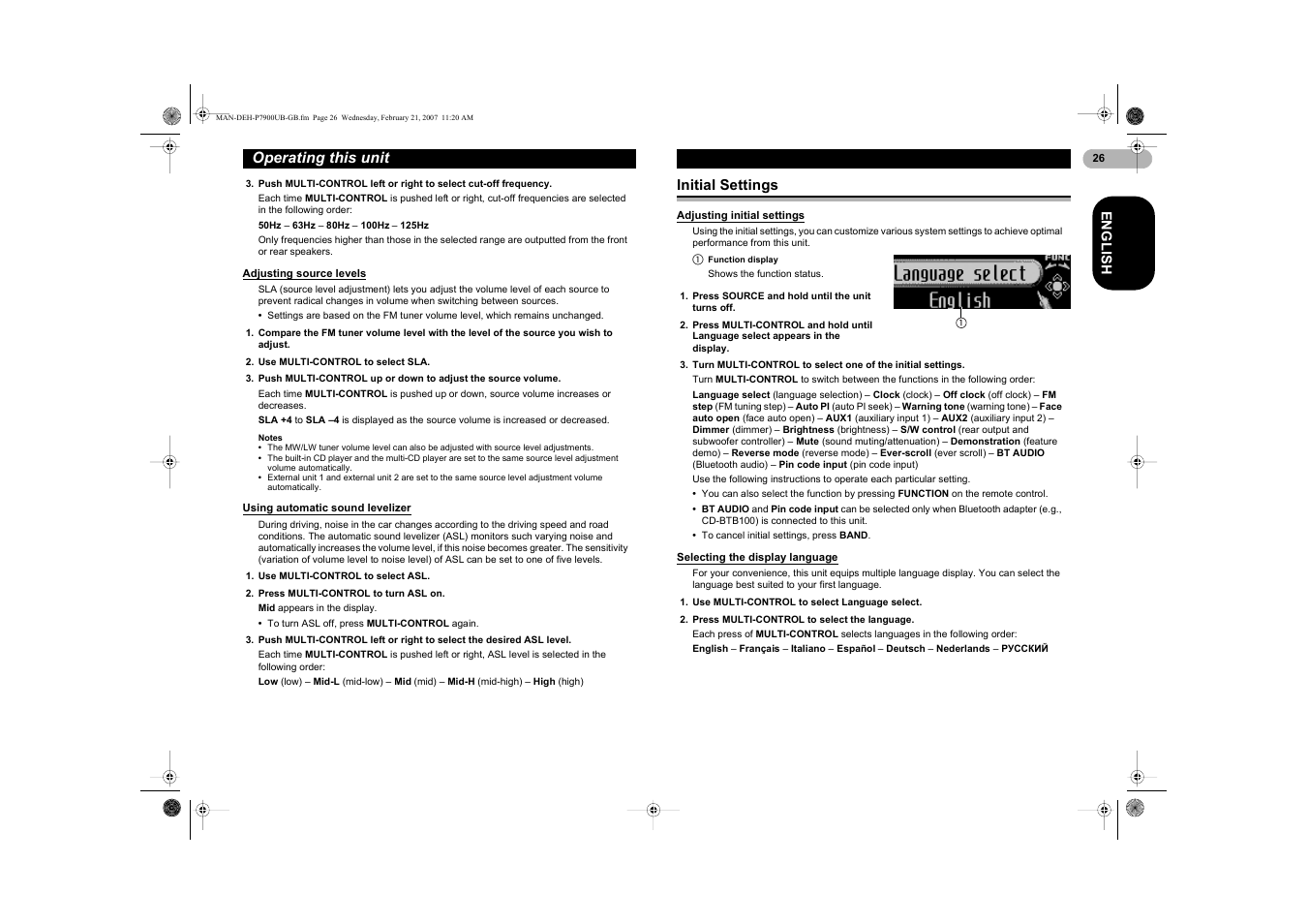 Operating this unit | Pioneer DEH-P7900UB User Manual | Page 26 / 52
