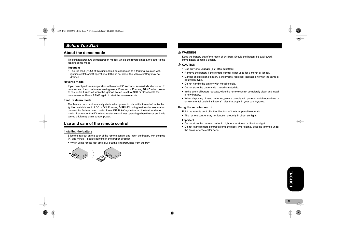 Pioneer DEH-P7900UB User Manual | Page 9 / 52