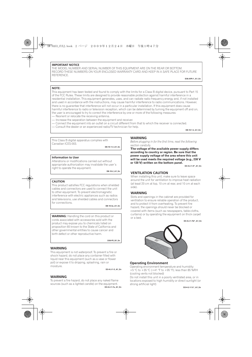 Pioneer Digital Speaker System For iPod XW-NAS3 User Manual | Page 2 / 60