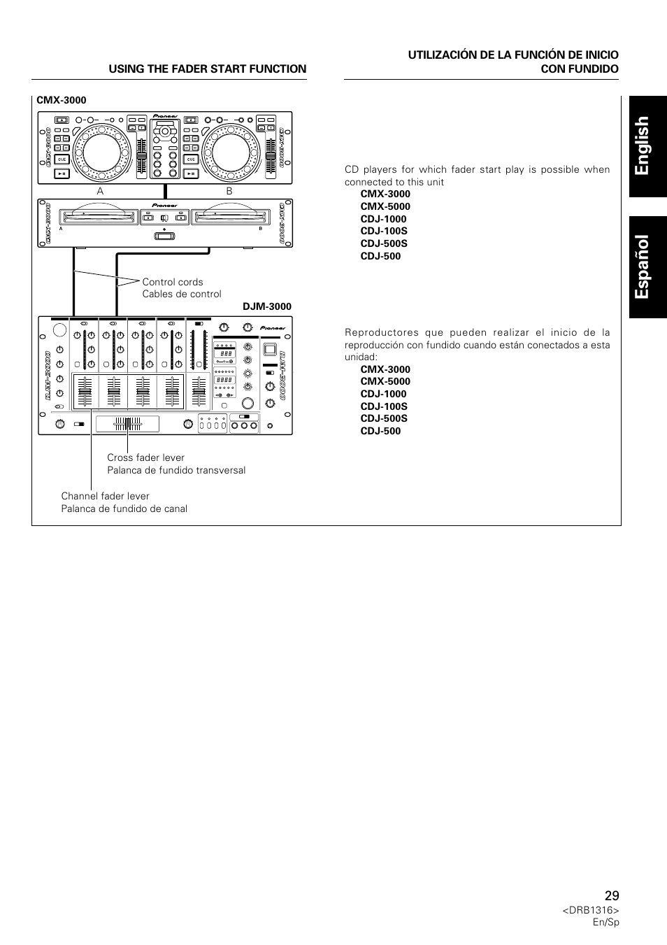 English espa ñ ol | Pioneer DJM-300 User Manual | Page 29 / 64