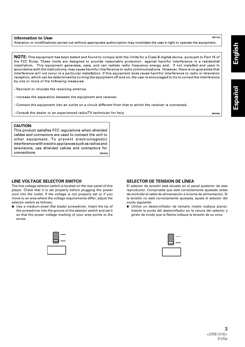 English español | Pioneer DJM-300 User Manual | Page 3 / 64