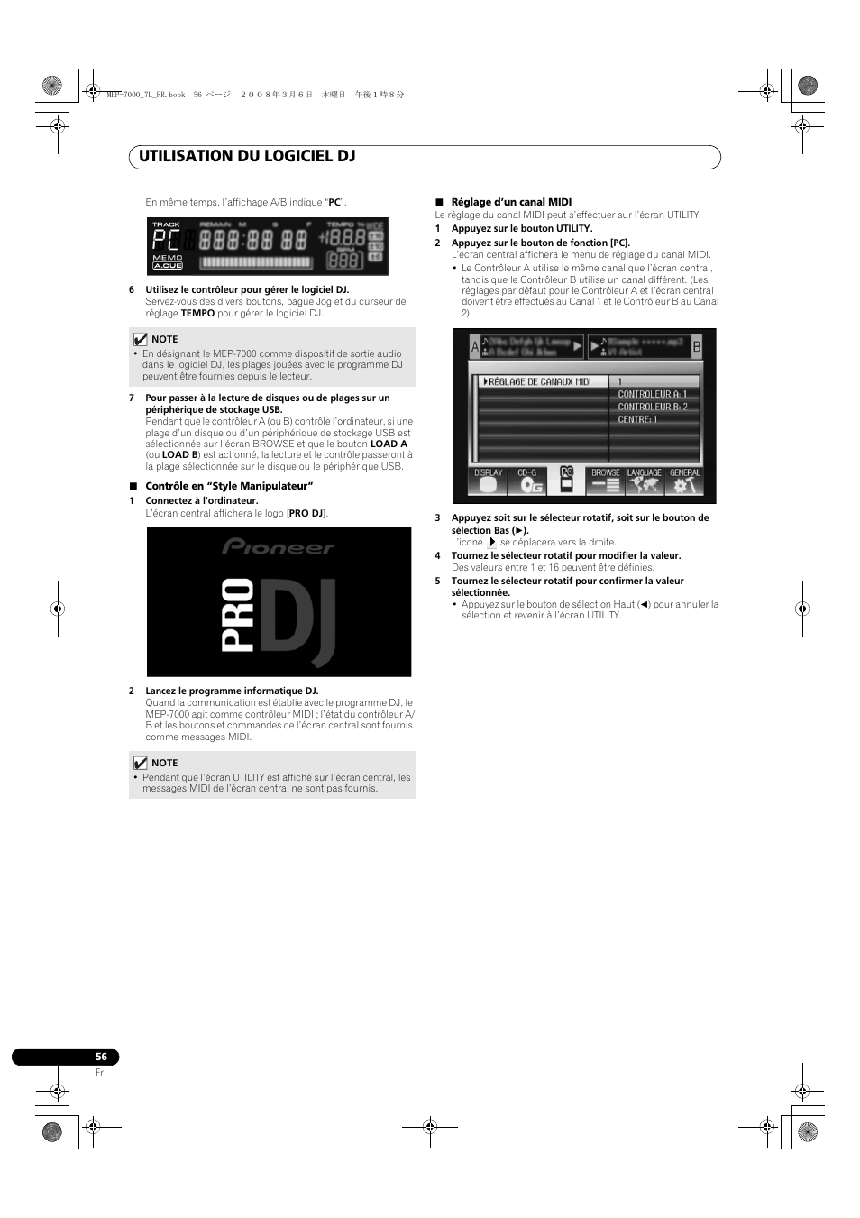 Utilisation du logiciel dj | Pioneer MEP-7000 User Manual | Page 124 / 206