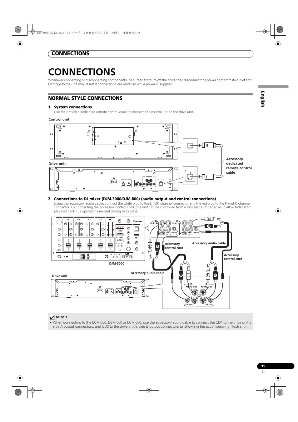 Connections, Normal style connections, English | System connections | Pioneer MEP-7000 User Manual | Page 15 / 206