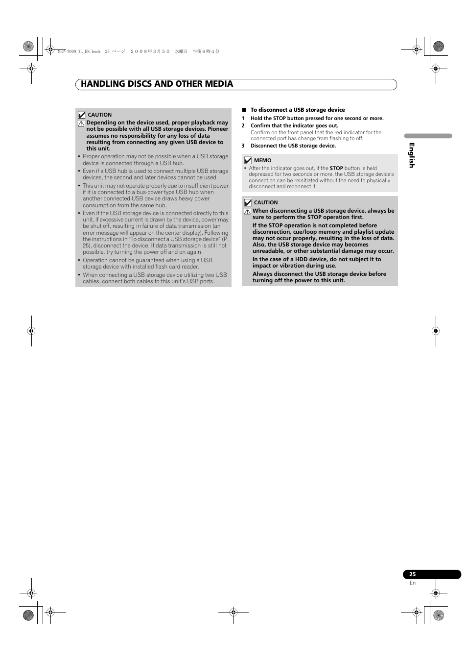 Handling discs and other media | Pioneer MEP-7000 User Manual | Page 25 / 206