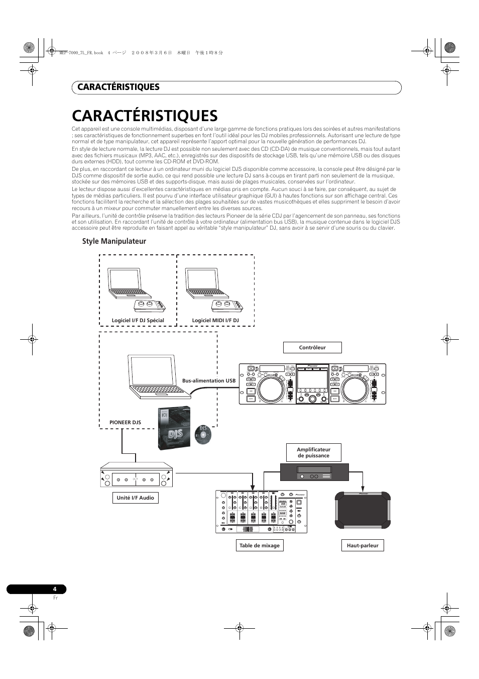 Caractéristiques | Pioneer MEP-7000 User Manual | Page 72 / 206