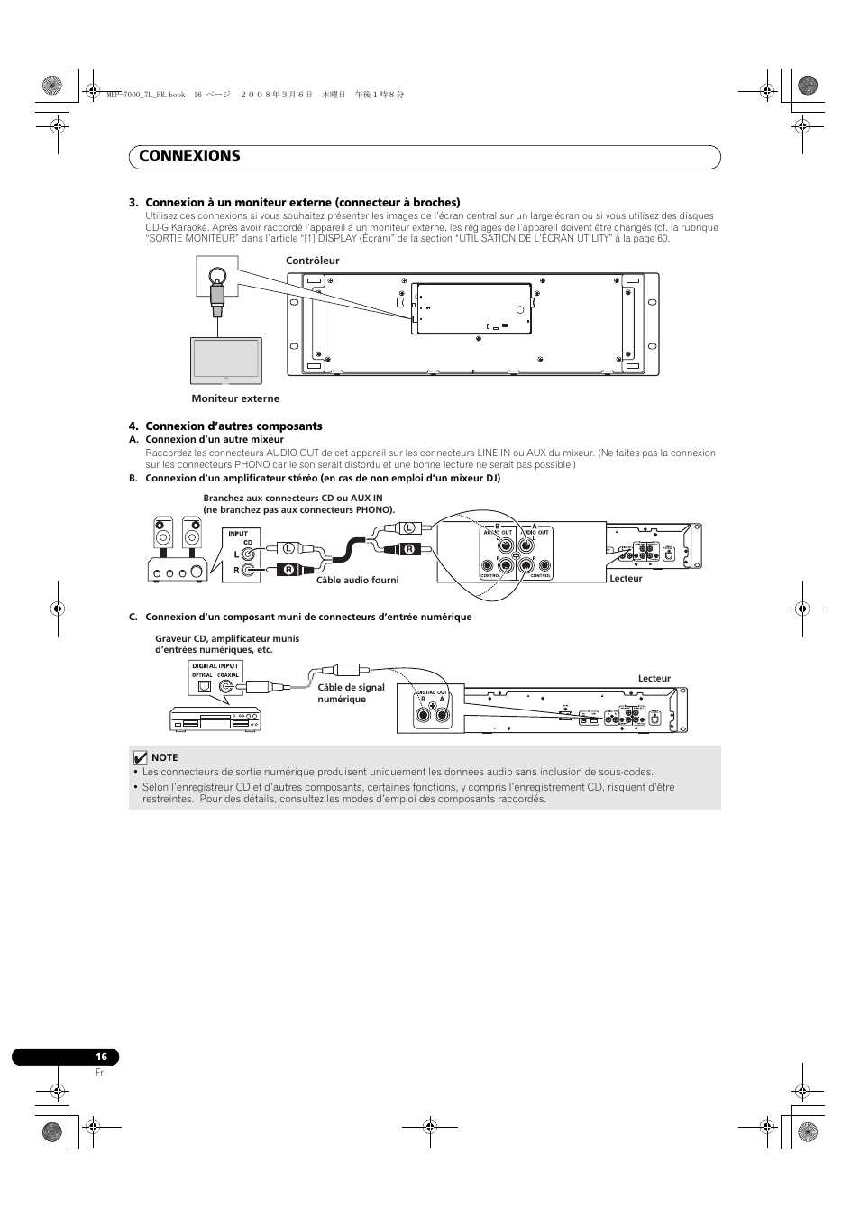Connexions, Connexion d’autres composants | Pioneer MEP-7000 User Manual | Page 84 / 206