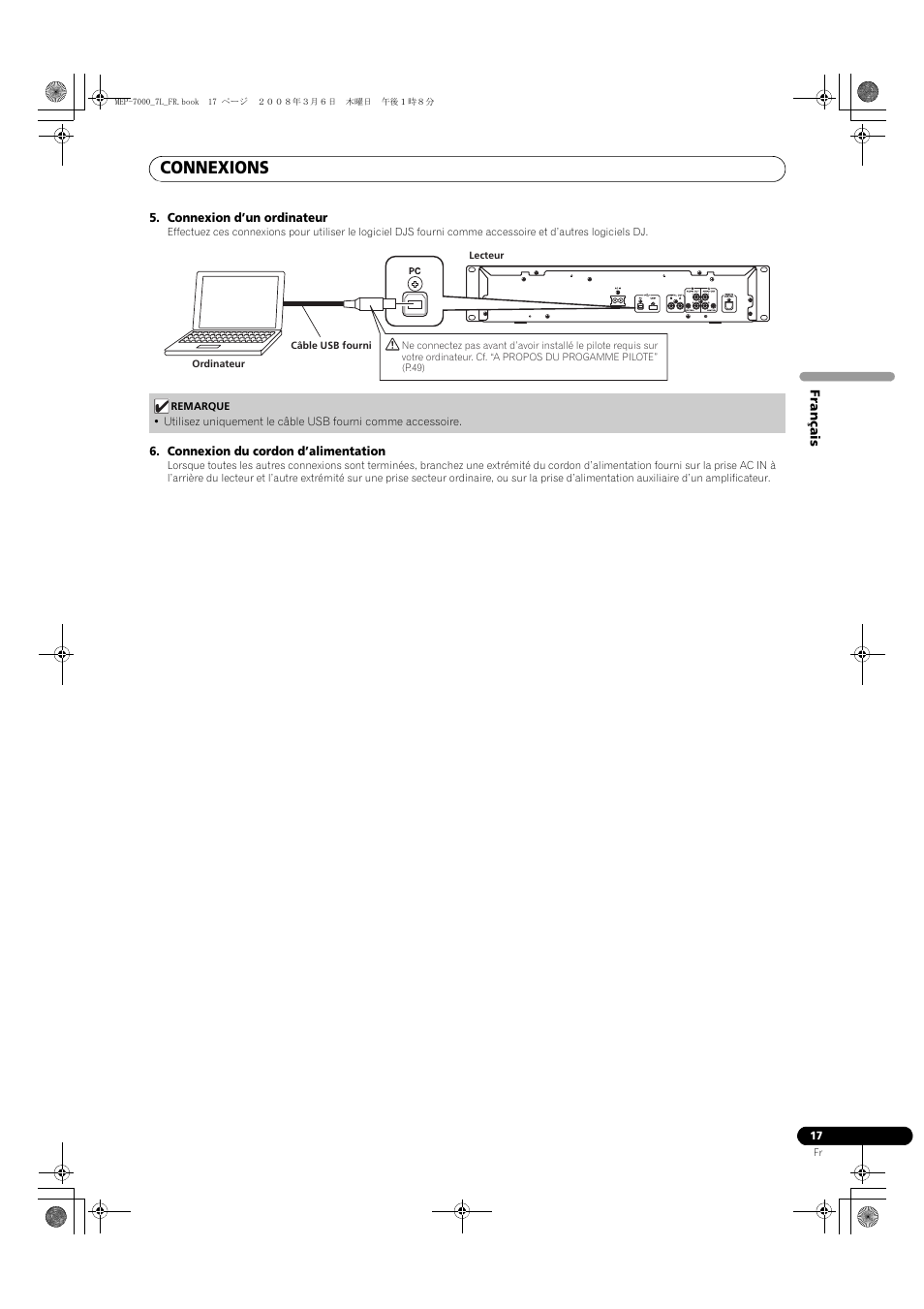 Connexions | Pioneer MEP-7000 User Manual | Page 85 / 206