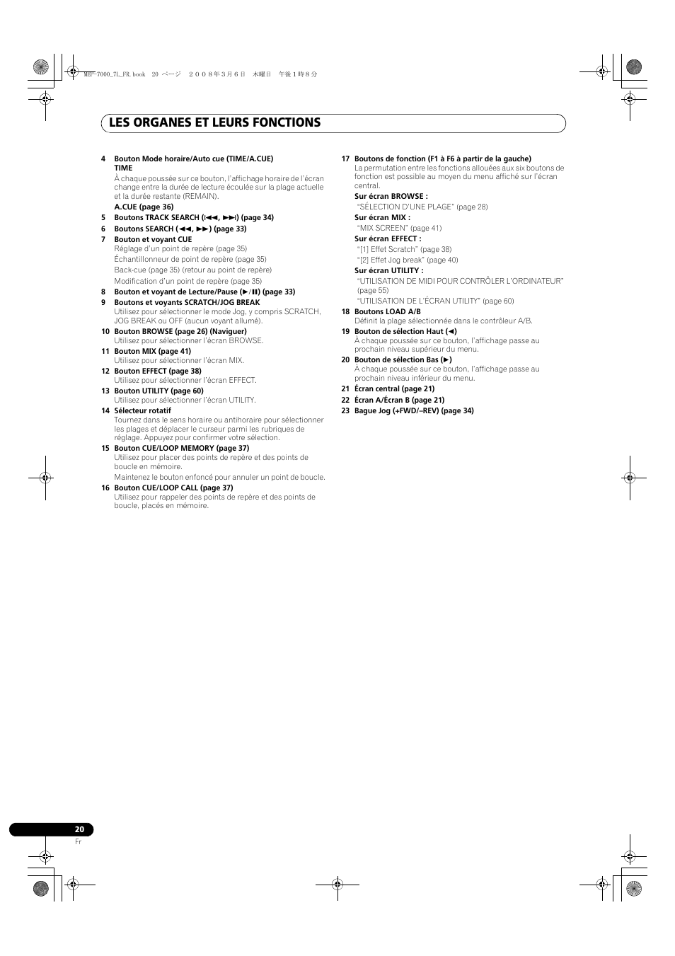 Les organes et leurs fonctions | Pioneer MEP-7000 User Manual | Page 88 / 206