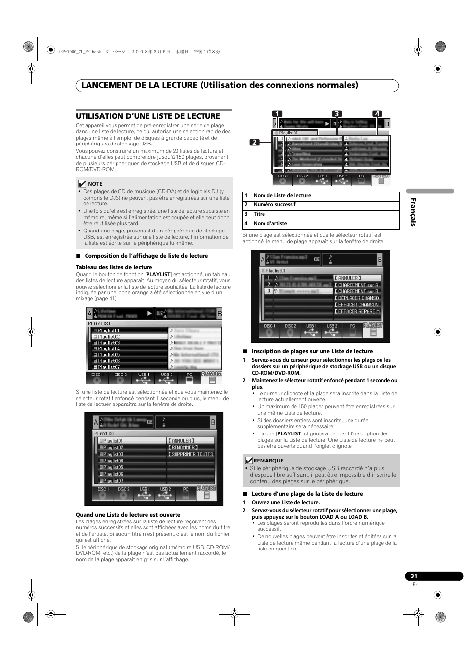 Utilisation d’une liste de lecture | Pioneer MEP-7000 User Manual | Page 99 / 206