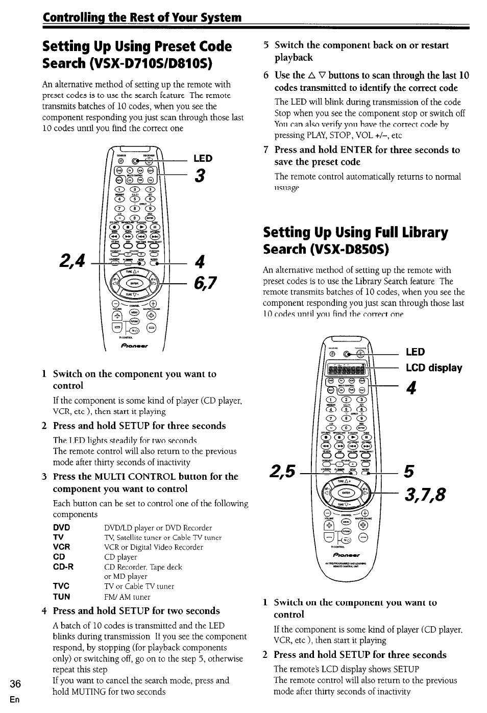Setting up using full library search (vsx-d850s) | Pioneer VSX-D710S User Manual | Page 36 / 53