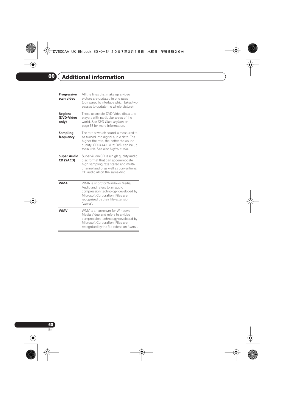 Additional information 09 | Pioneer DV-600AV-S User Manual | Page 60 / 64