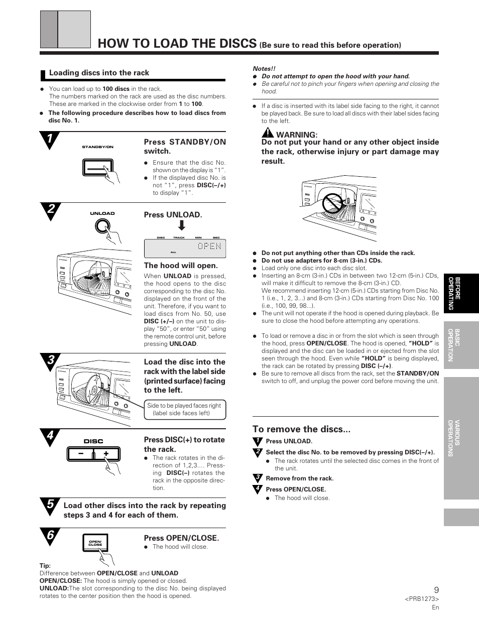 How to load the discs | Pioneer PD-F957 User Manual | Page 9 / 24