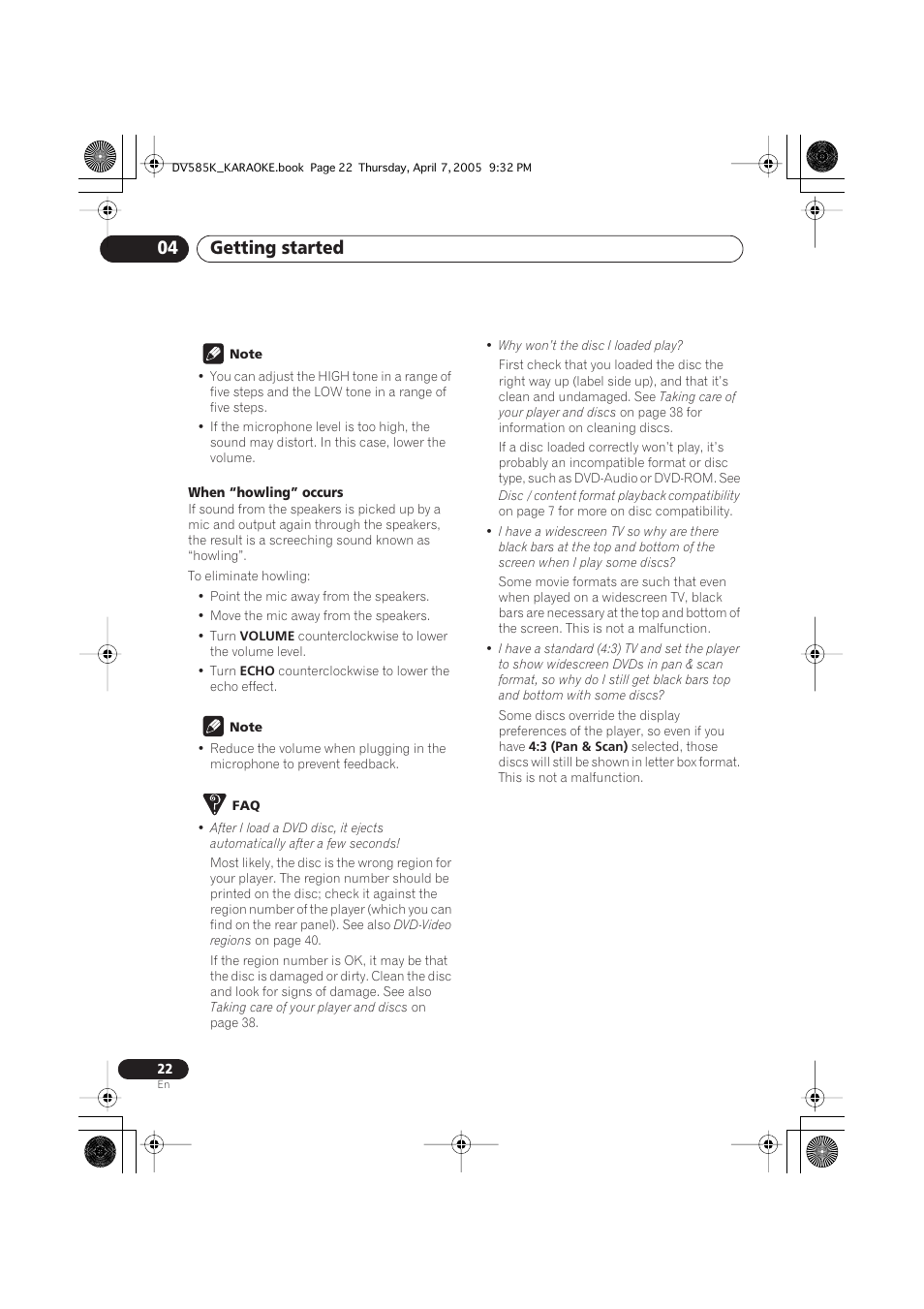 Getting started 04 | Pioneer DV-585K-s User Manual | Page 22 / 44