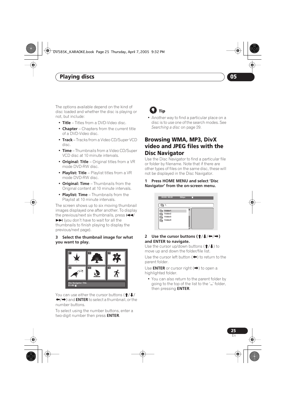 Playing discs 05 | Pioneer DV-585K-s User Manual | Page 25 / 44