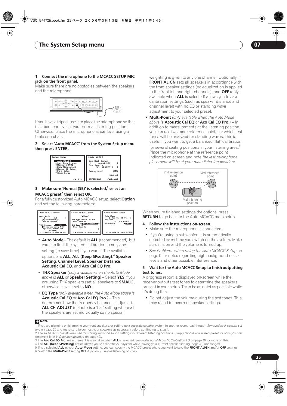 The system setup menu 07 | Pioneer VSX-82TXS-S User Manual | Page 35 / 92