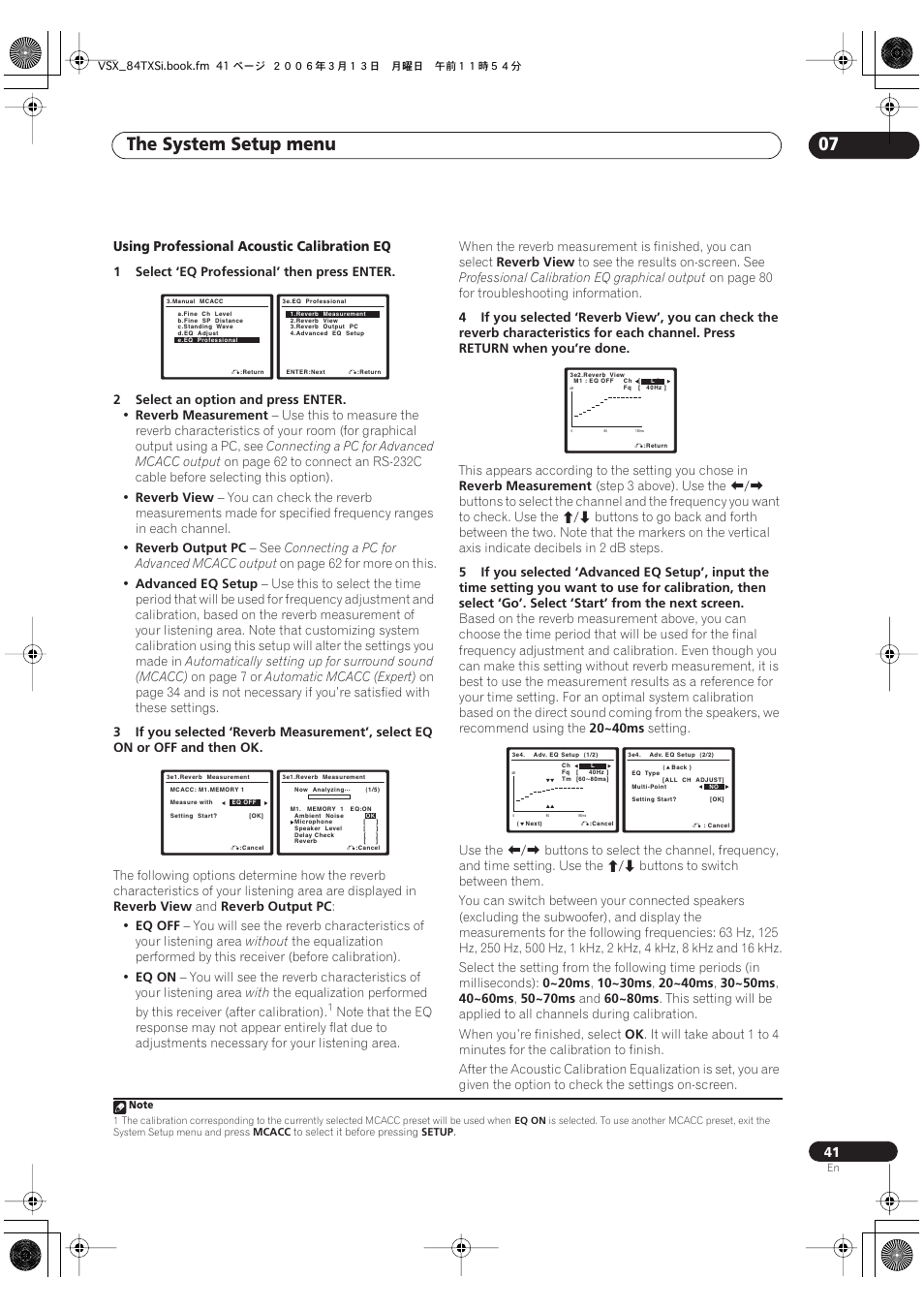The system setup menu 07 | Pioneer VSX-82TXS-S User Manual | Page 41 / 92