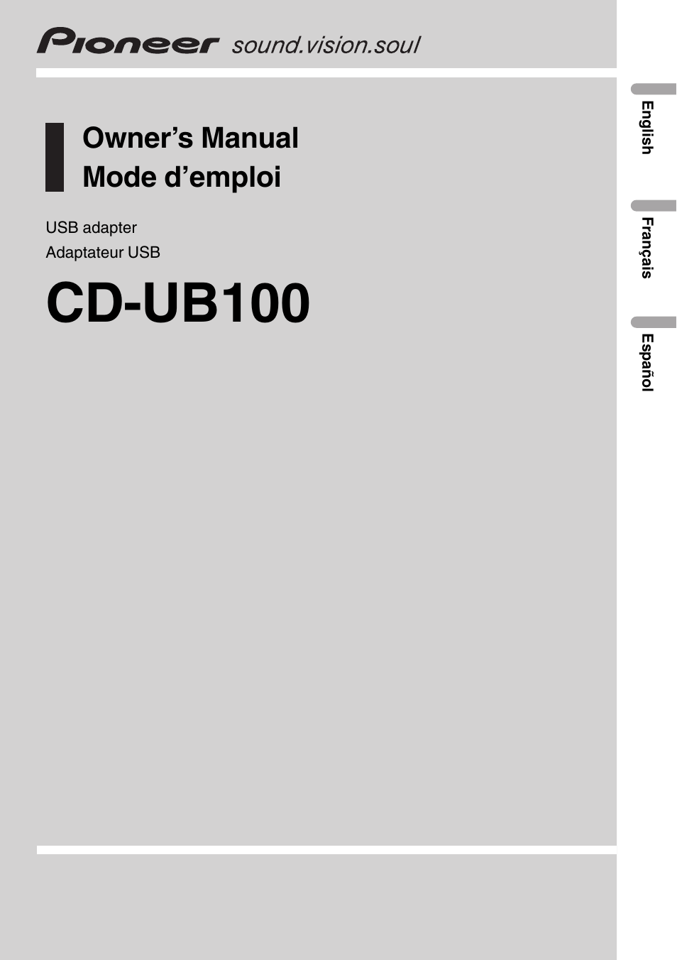 Pioneer CD-UB100 User Manual | 63 pages