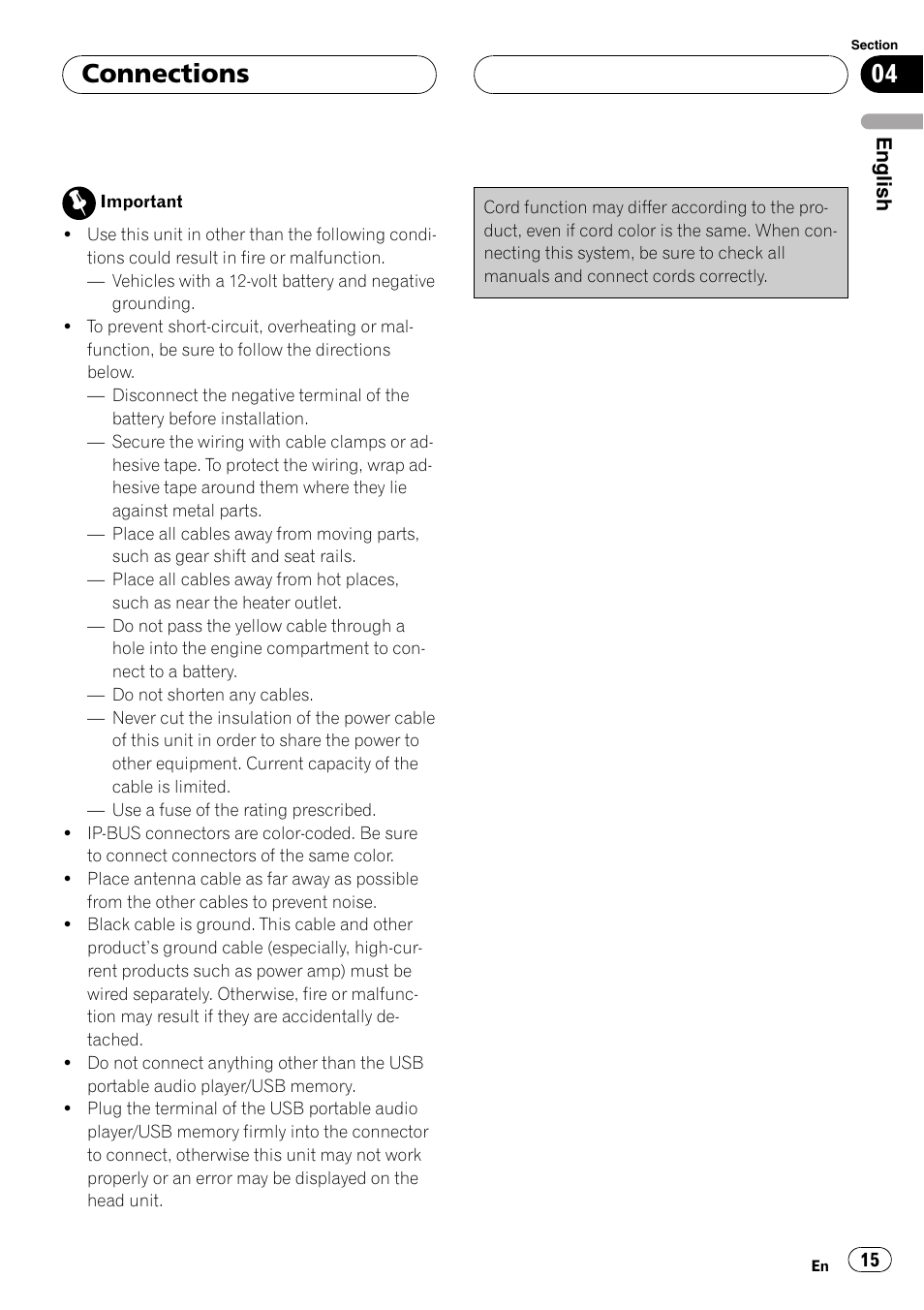 Connections | Pioneer CD-UB100 User Manual | Page 15 / 63