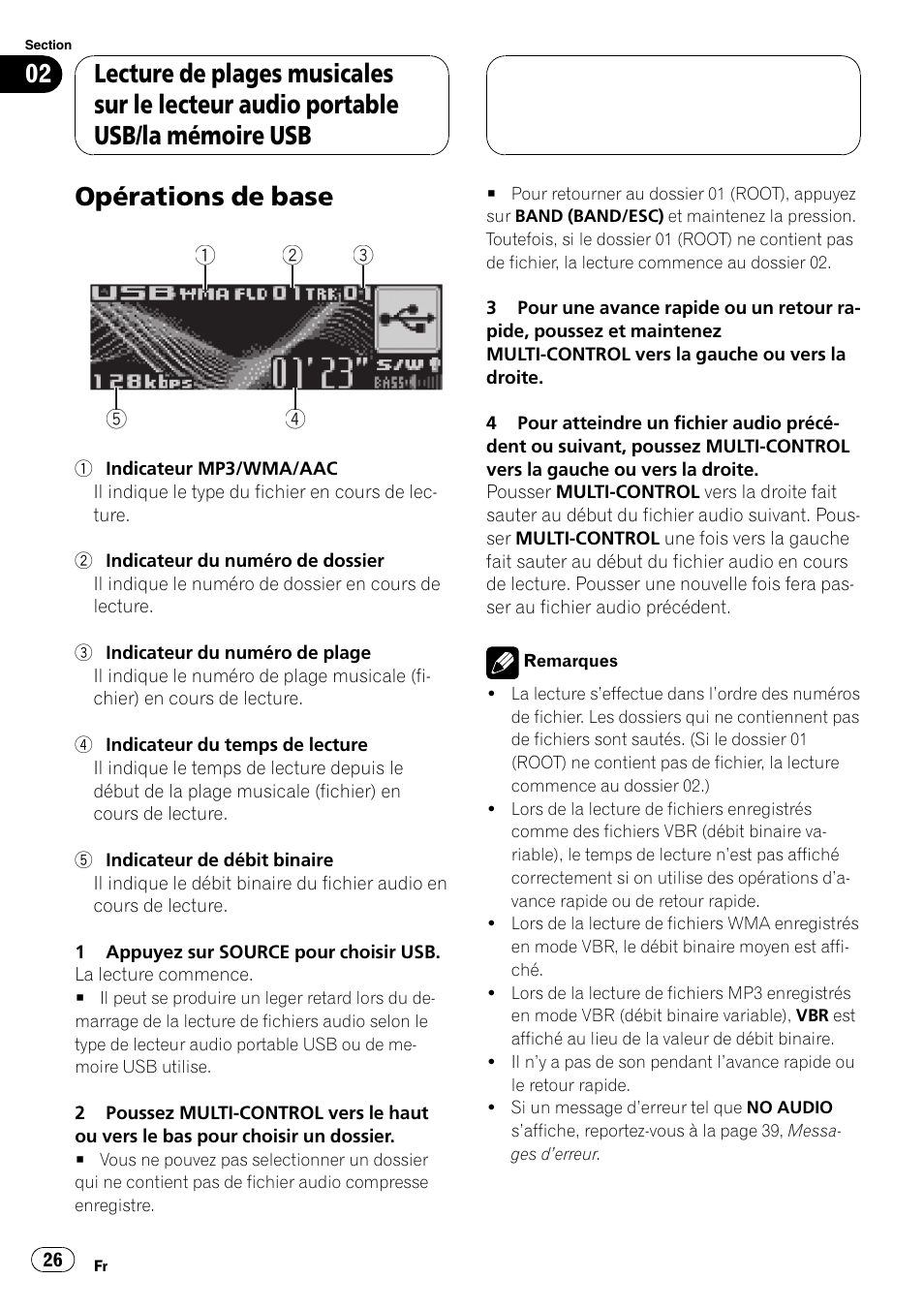 Opérations de base | Pioneer CD-UB100 User Manual | Page 26 / 63