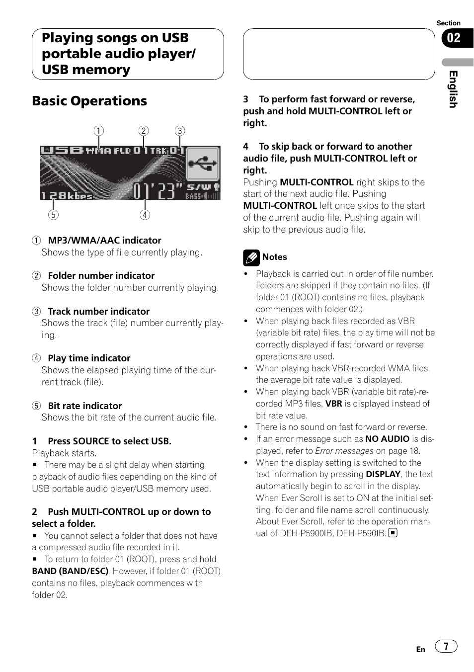 Basic operations | Pioneer CD-UB100 User Manual | Page 7 / 63