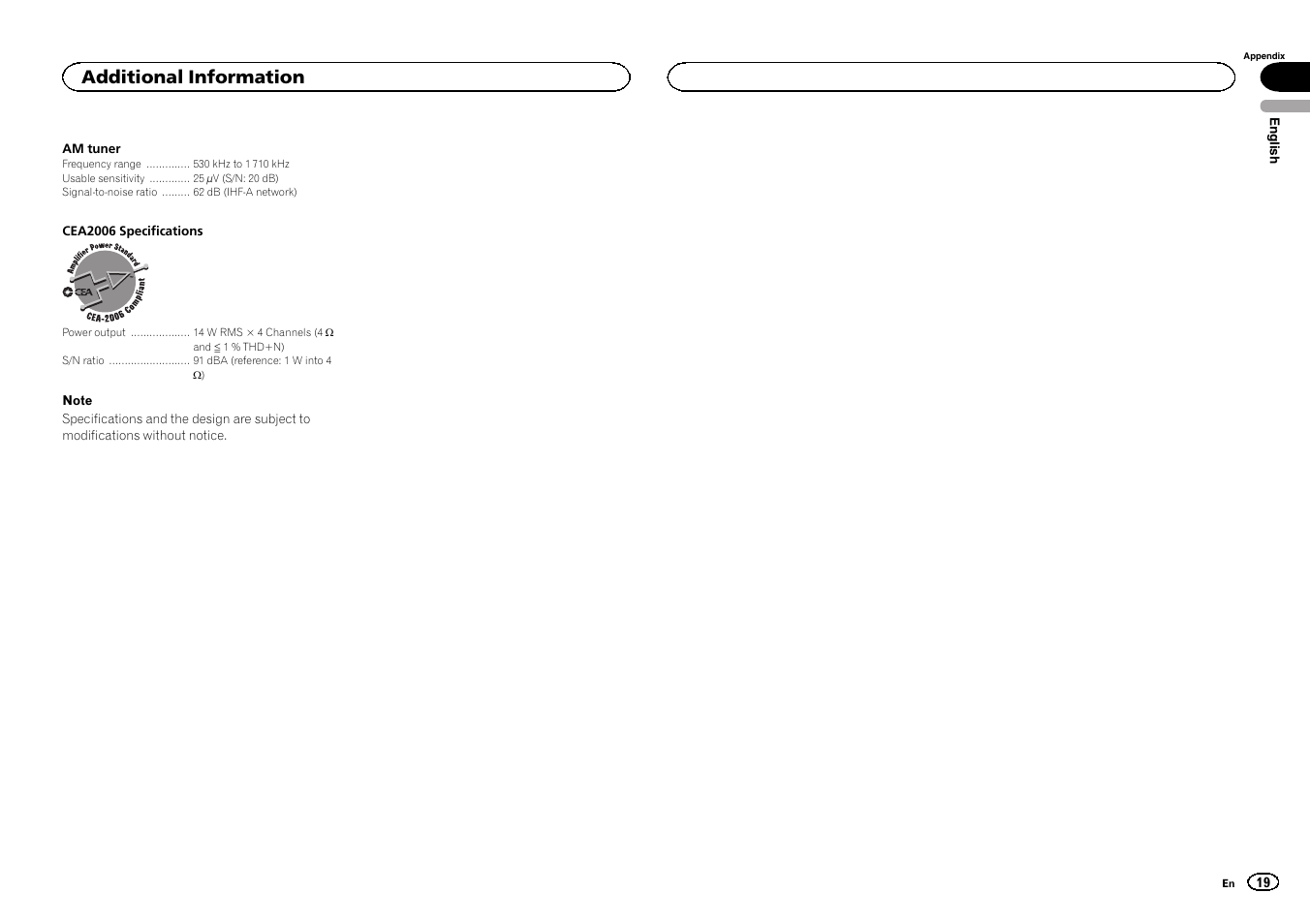 Additional information | Pioneer DEH-6300UB User Manual | Page 19 / 60