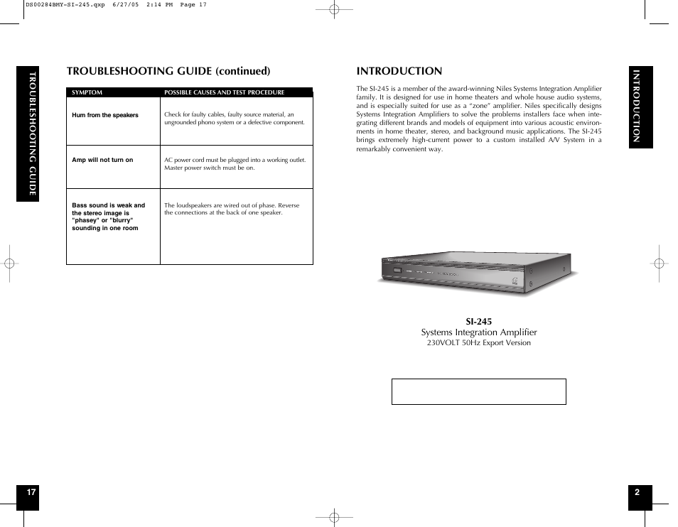 Troubleshooting guide (continued), Introduction | Pioneer SI-245 User Manual | Page 3 / 20