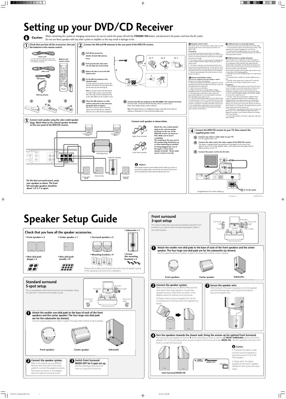 Pioneer S-DV131 User Manual | 2 pages