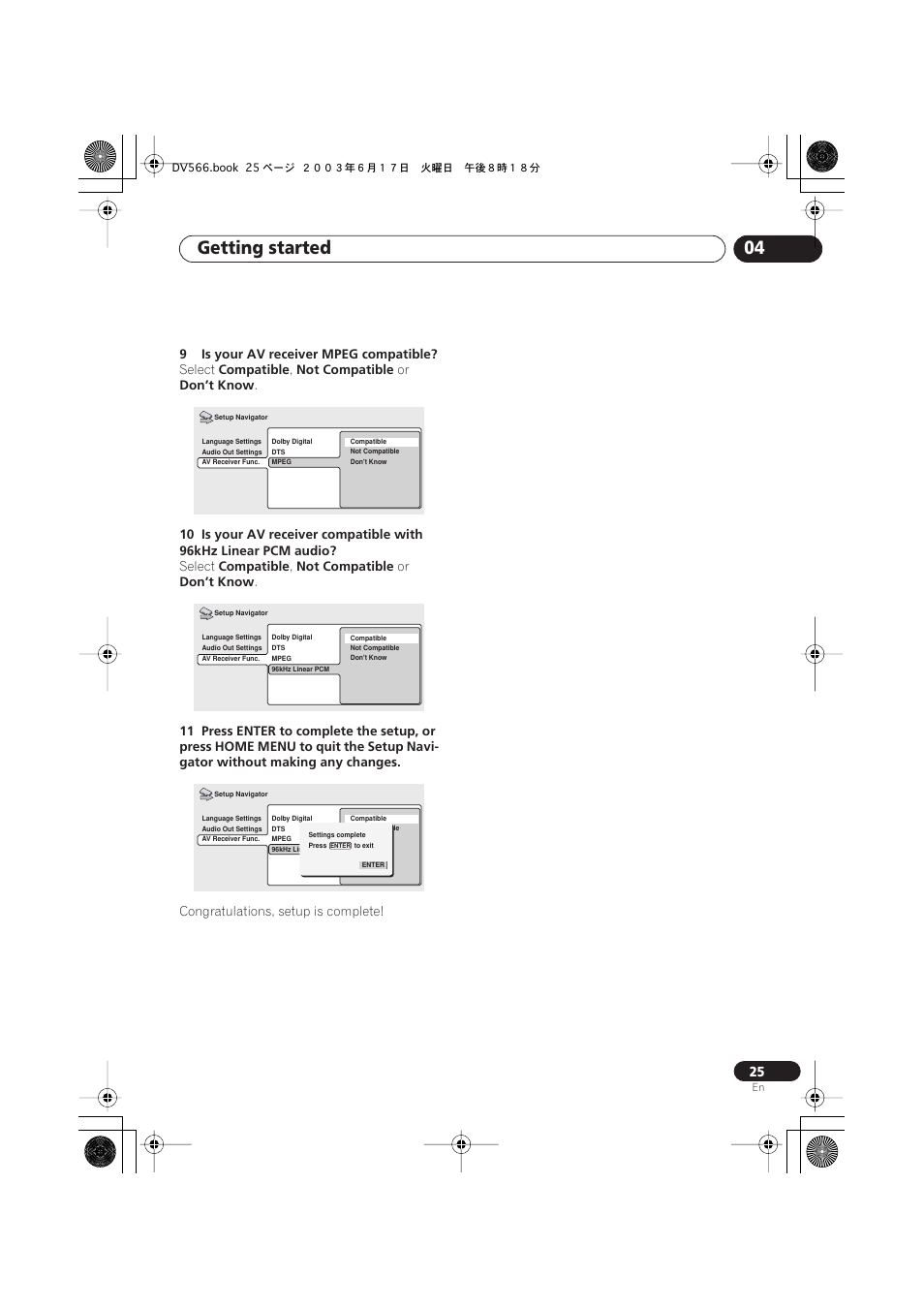 Getting started 04 | Pioneer DV-566K-s User Manual | Page 25 / 76
