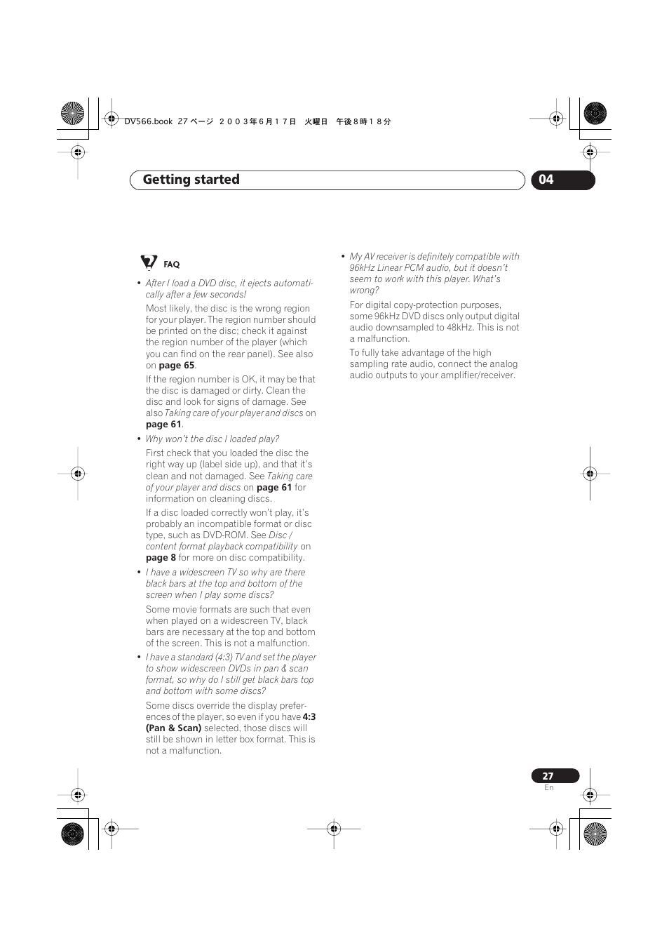 Getting started 04 | Pioneer DV-566K-s User Manual | Page 27 / 76