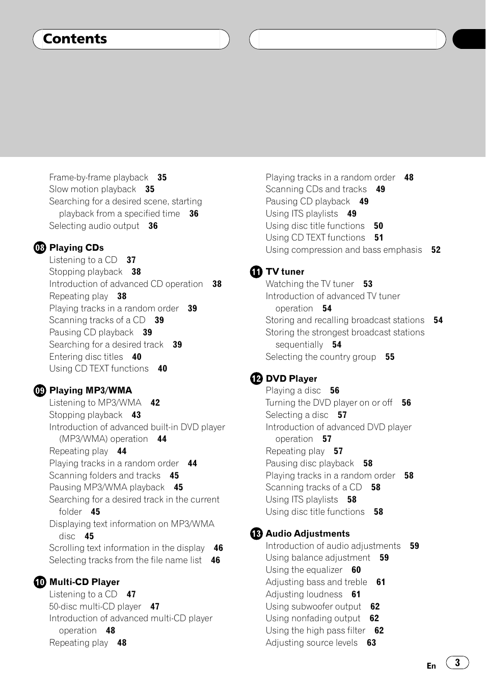 Pioneer Super Tuner III D AVH-P6650DVD User Manual | Page 3 / 106