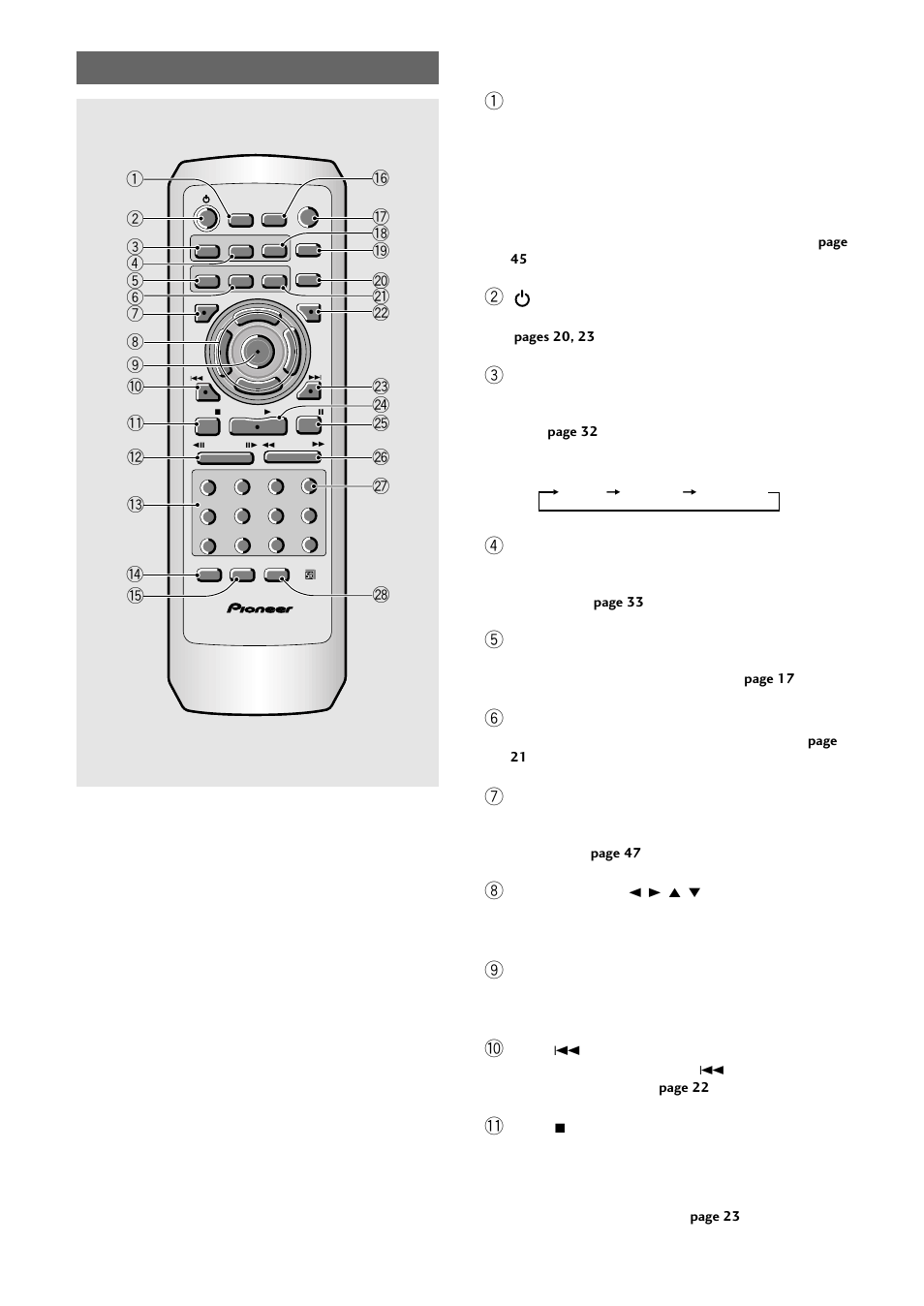 Remote control | Pioneer DV-333 User Manual | Page 12 / 56