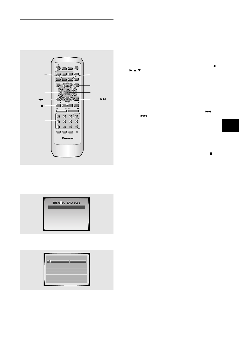 When a menu screen is displayed, Getting st arted using your dvd pla yer | Pioneer DV-333 User Manual | Page 21 / 56