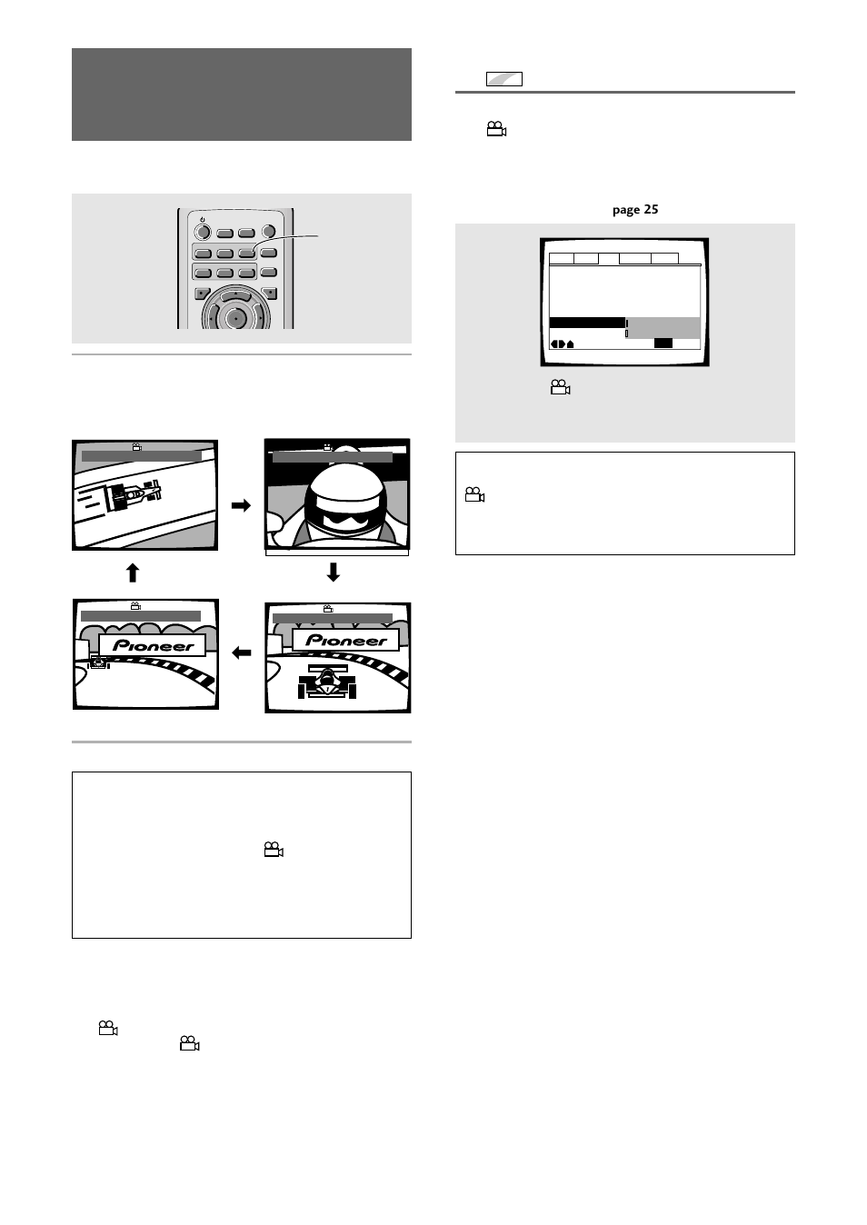Multi-angle), Viewing from a desired camera angle (multi-angle), Turning the angle indicator on and off | Press angle during playback, Settings: on* ( is displayed) off (not displayed) | Pioneer DV-333 User Manual | Page 30 / 56