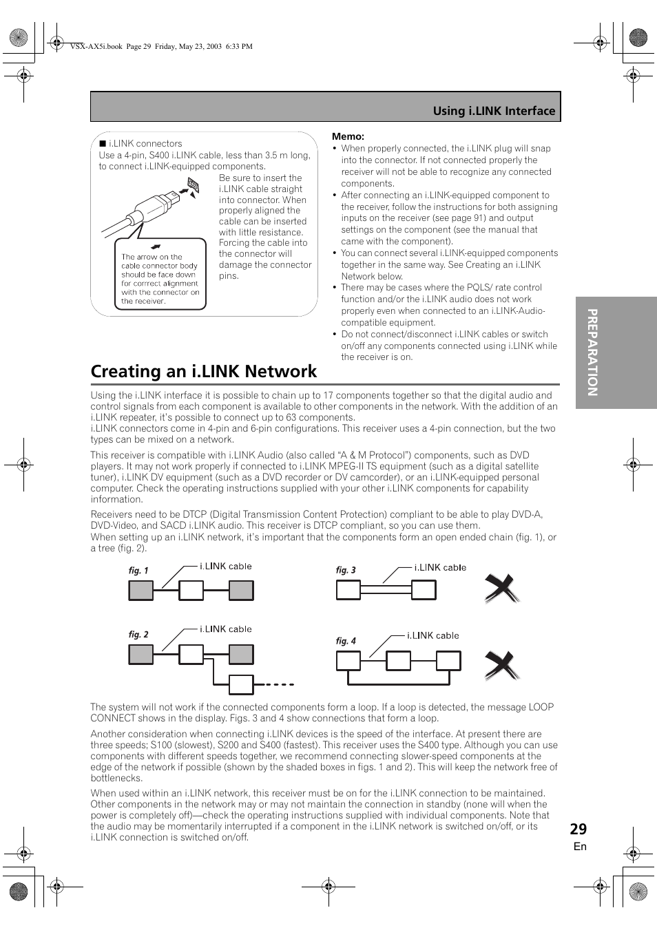 Creating an i.link network, Preparation | Pioneer VSX-AX5i-G User Manual | Page 29 / 120