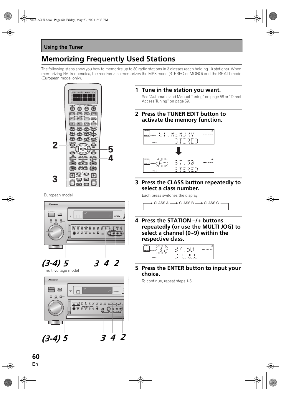 Memorizing frequently used stations | Pioneer VSX-AX5i-G User Manual | Page 60 / 120