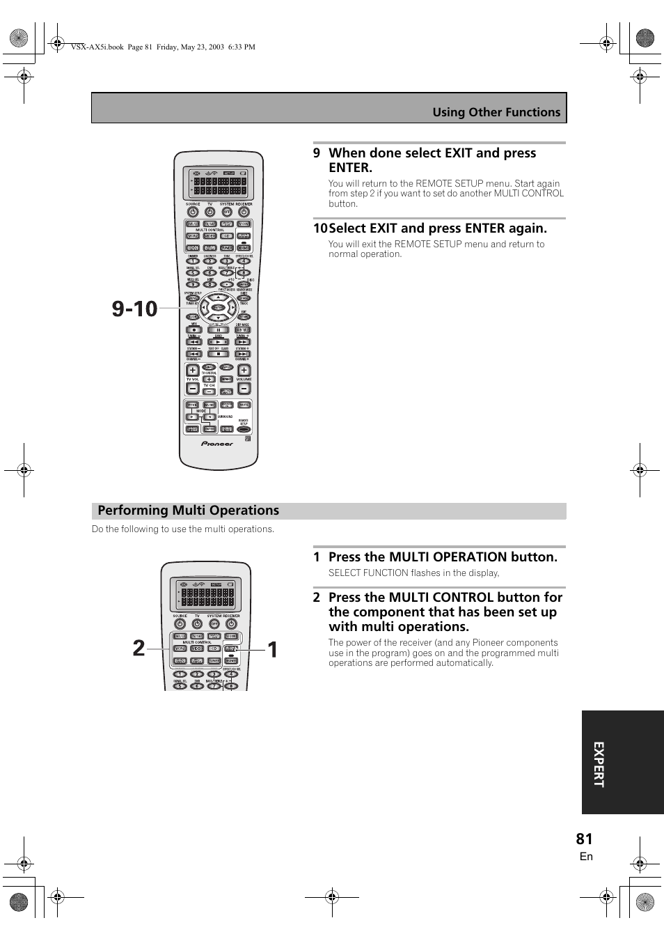 Performing multi operations | Pioneer VSX-AX5i-G User Manual | Page 81 / 120