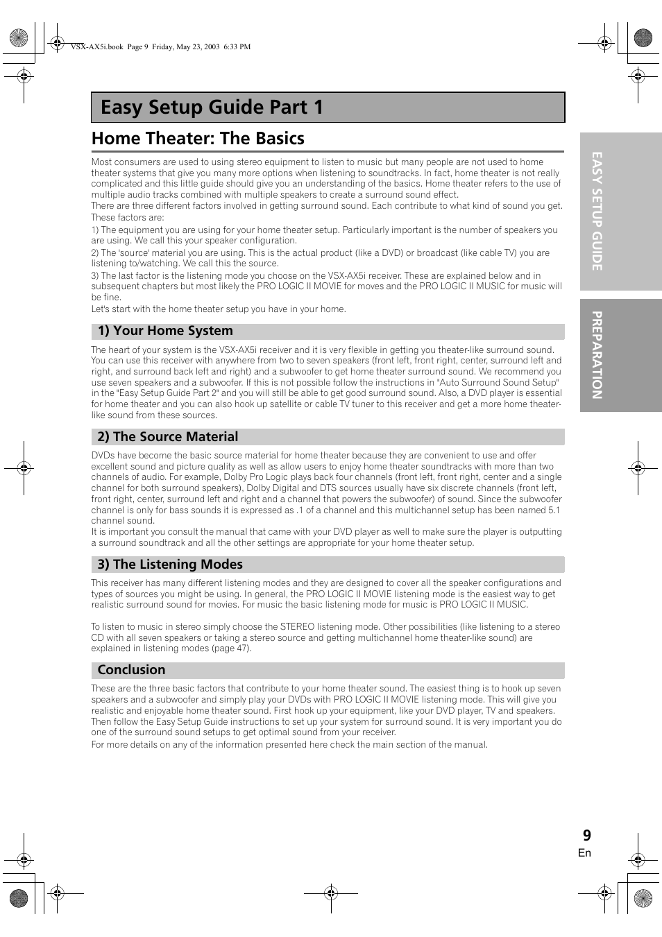 Easy setup guide part 1, Home theater: the basics, Displays & controls | Pioneer VSX-AX5i-G User Manual | Page 9 / 120