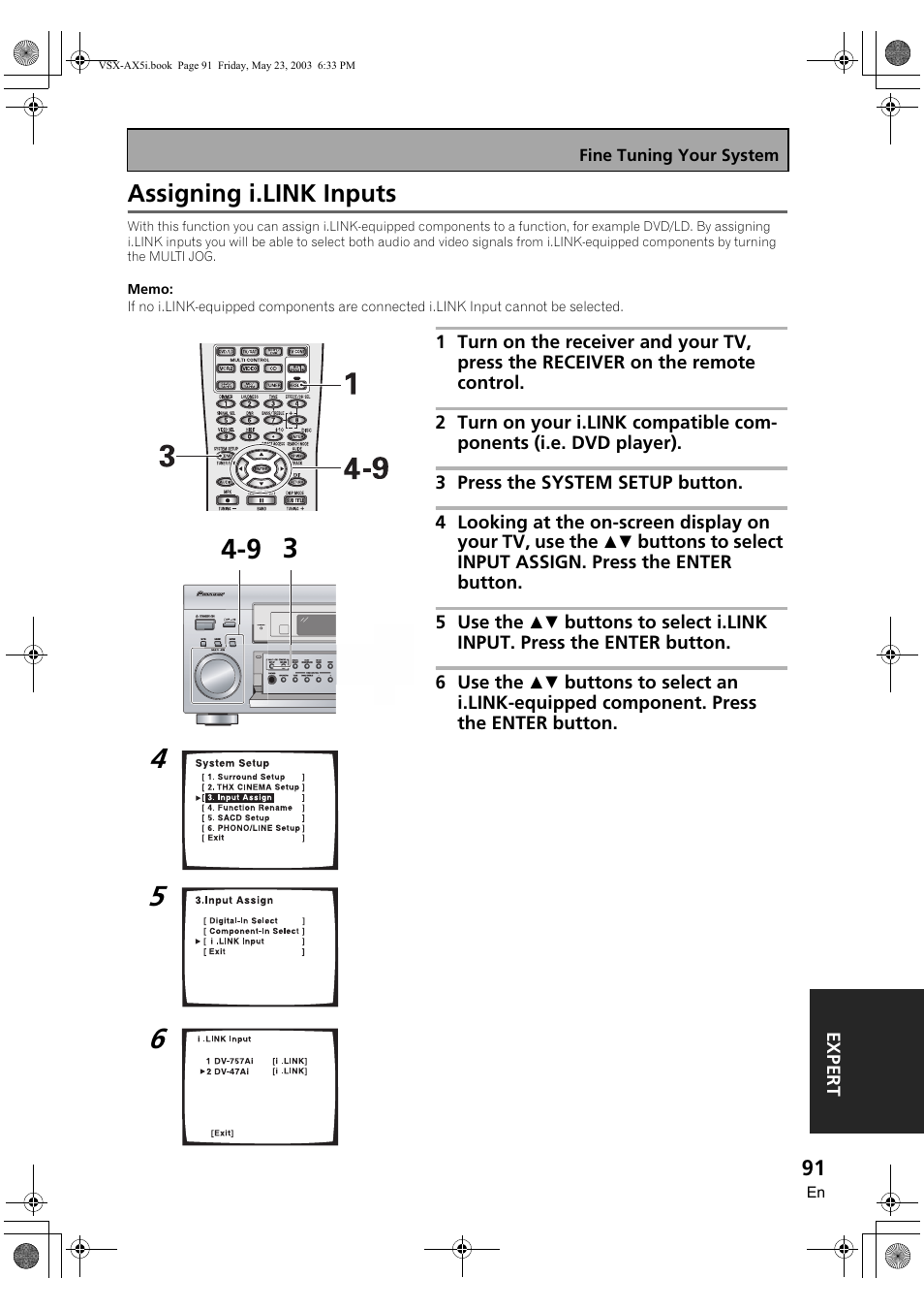 Assigning i.link inputs | Pioneer VSX-AX5i-G User Manual | Page 91 / 120
