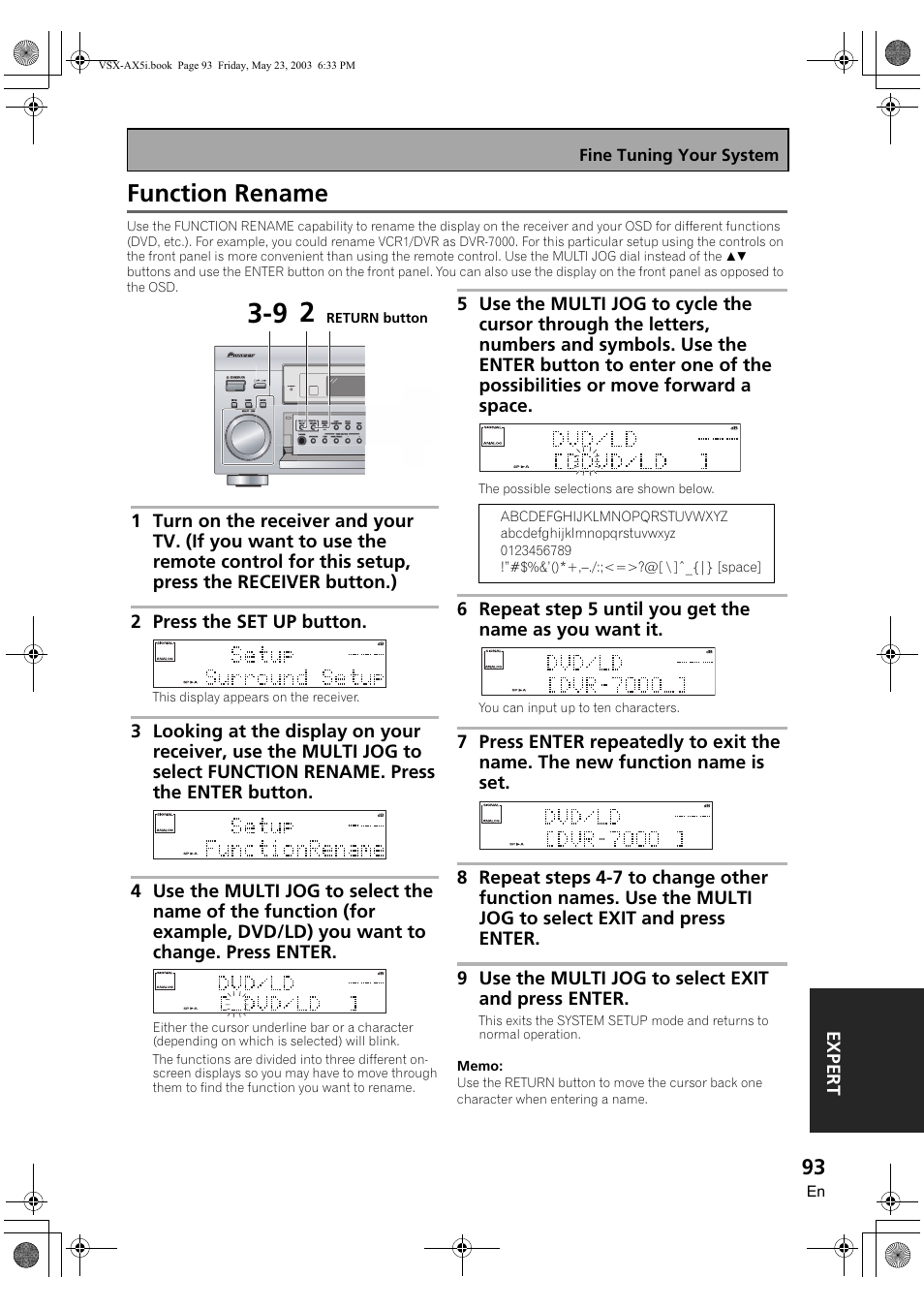 Function rename | Pioneer VSX-AX5i-G User Manual | Page 93 / 120