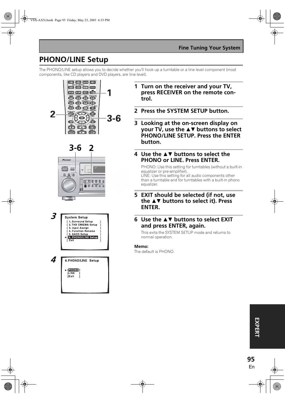 Phono/line setup | Pioneer VSX-AX5i-G User Manual | Page 95 / 120