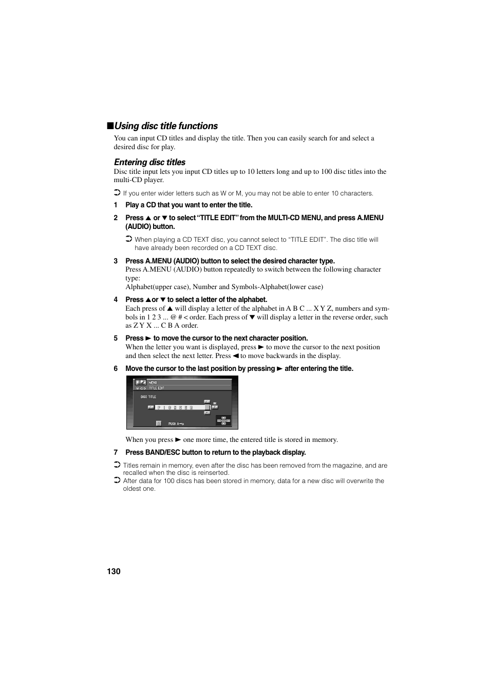 Using disc title functions | Pioneer CNDV-20 User Manual | Page 132 / 200