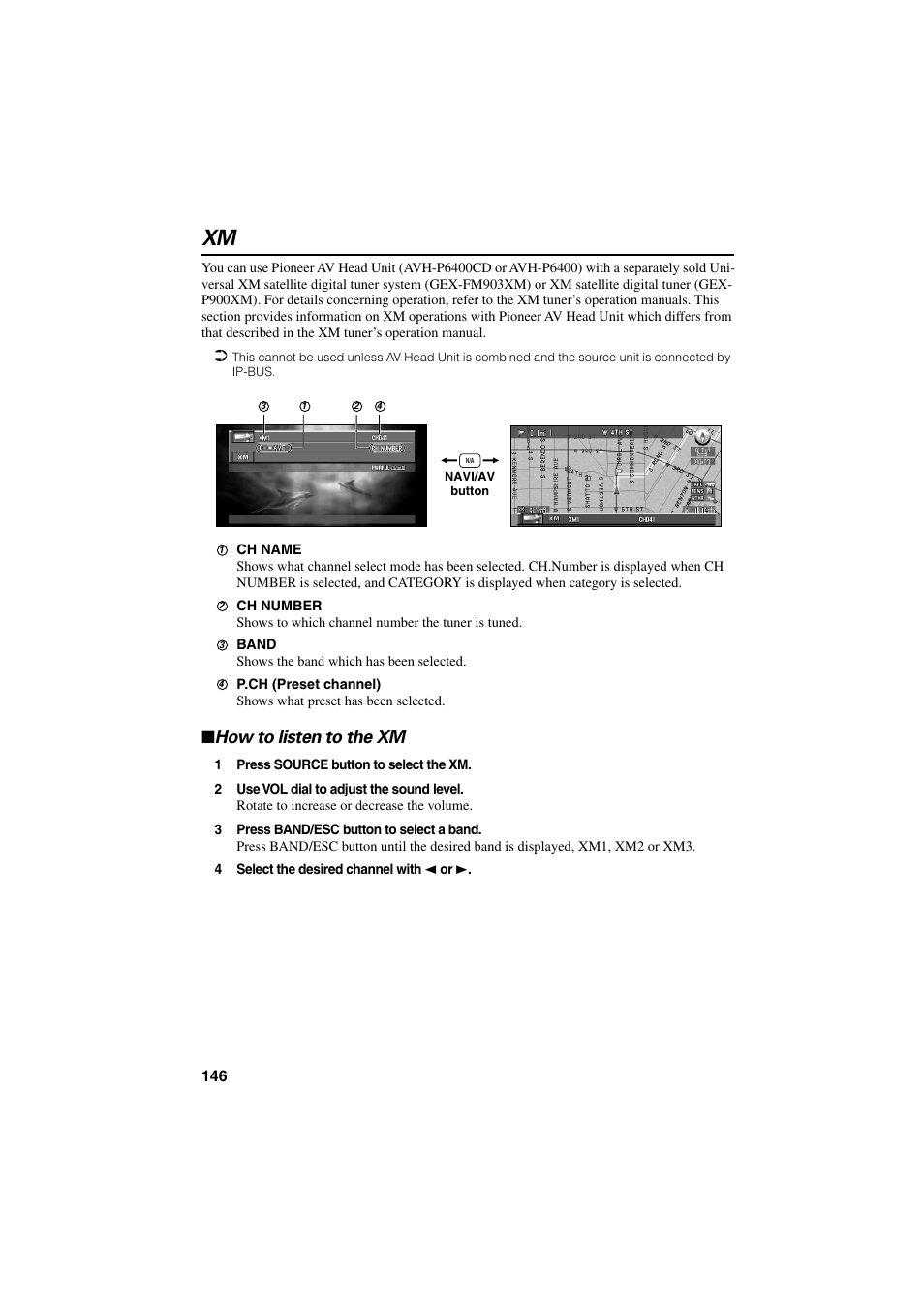 How to listen to the xm | Pioneer CNDV-20 User Manual | Page 148 / 200