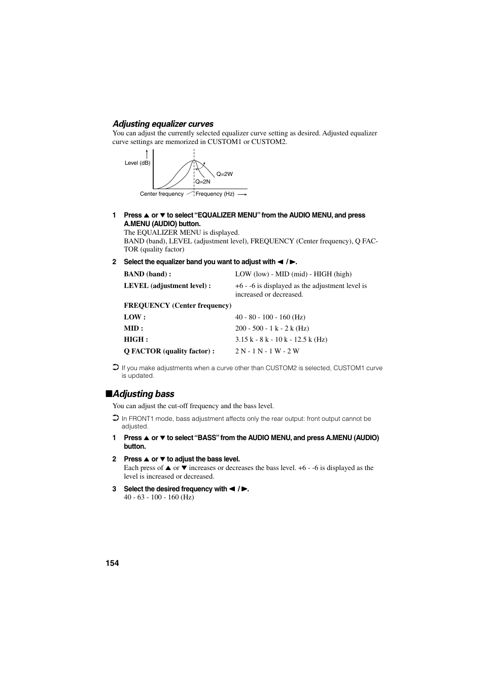 Adjusting bass | Pioneer CNDV-20 User Manual | Page 156 / 200