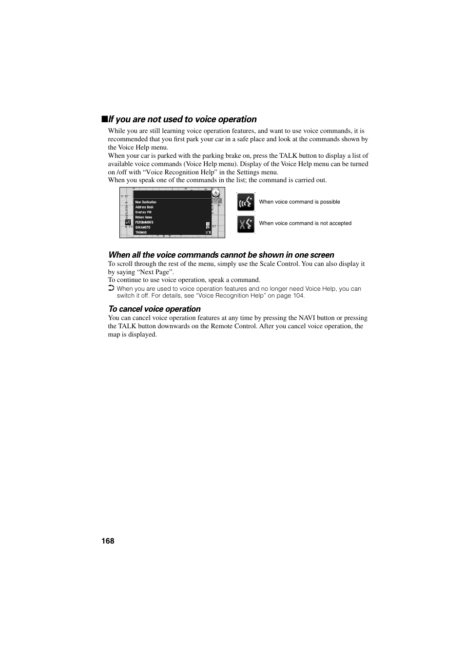 If you are not used to voice operation | Pioneer CNDV-20 User Manual | Page 170 / 200