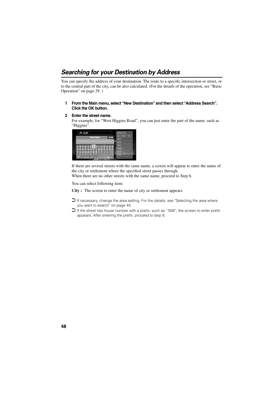 Searching for your destination by address | Pioneer CNDV-20 User Manual | Page 50 / 200